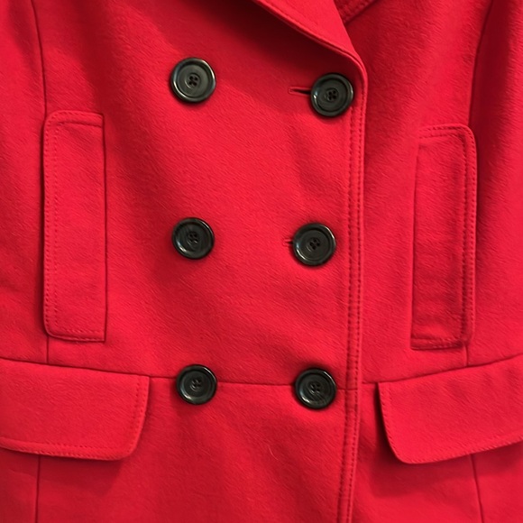 Banana Republic Wool Petite size Large Red Pea Coat - Picture 4 of 13